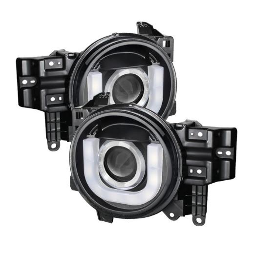 Spyder Projector Headlights 3D DRL LED - Black