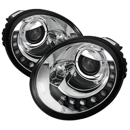 Spyder Projector Headlights - Chrome, DRL