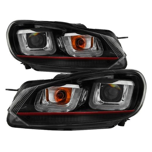 Version 3 Projector Headlights - Dual U DRL - Black