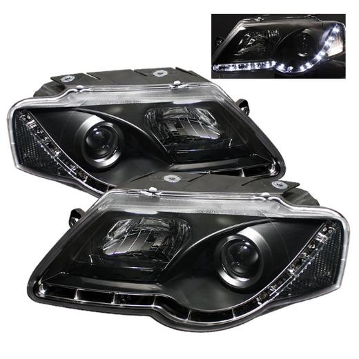 Spyder DRL LED Projector Headlights - Black