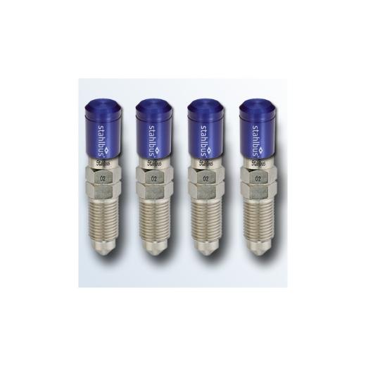 Stahlbus Bleeder Valves with Blue Dust Caps - Steel (M10x1.25x20mm)