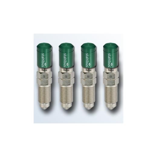 Stahlbus Bleeder Valves with Green Dust Caps - Steel (M10x1.25x20mm)