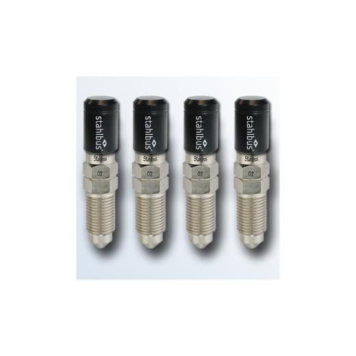 Stahlbus Bleeder Valves with Black Dust Caps - Steel (M10x1.25x20mm)