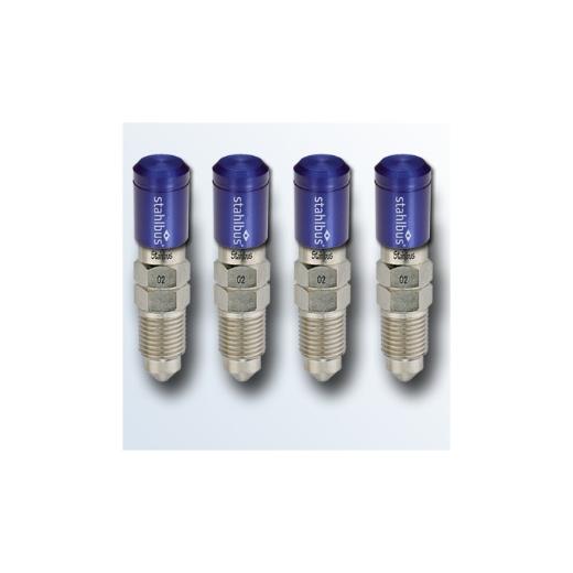 Stahlbus Bleeder Valves with Blue Dust Caps - Steel (M10x1.5x20mm)