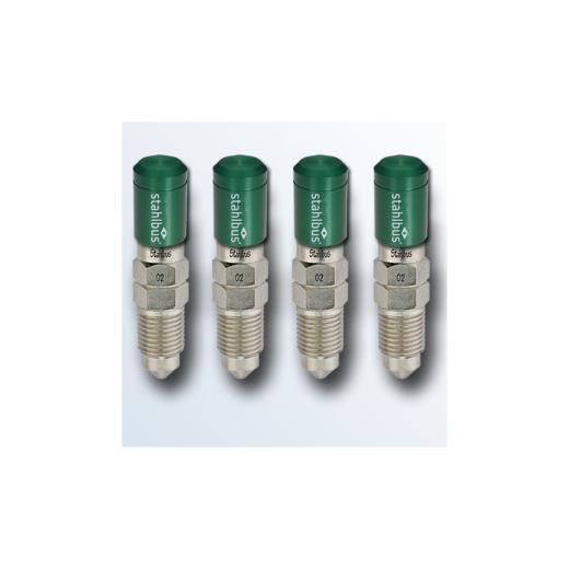 Stahlbus Bleeder Valves with Green Dust Caps - Steel (M10x1.5x20mm)