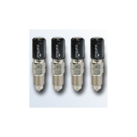 Stahlbus Bleeder Valves with Black Dust Caps - Steel (M10x1.25x16mm)