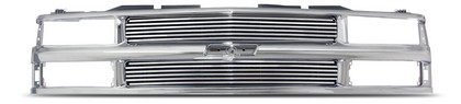 Street Scene Chrome Grille Shell Recessed For OE Logo & 8mm Billet Grille Insert