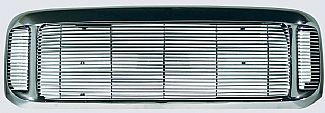 Street Scene Chrome Grille Shell, Plastic w/4mm Billet Grille Insert, 3 Piece Opening