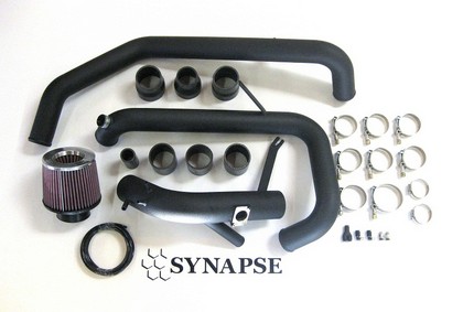 Synapse Intercooler Piping Kit with All Black Synchronic BOV (Powder Coated Black)