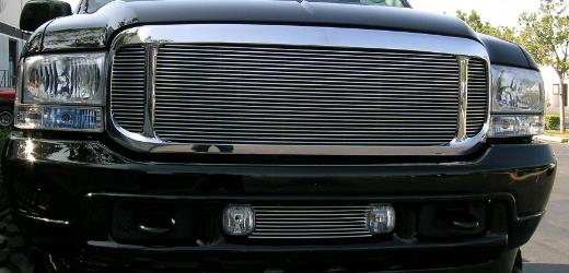 T-Rex Grille Assembly - Aftermarket Chrome Shell With 3 Piece Look Billet (20570) Installed