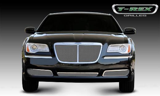 T-Rex Upper Class Polished Stainless Mesh Grille - Bentley Style With Center Vertical Bar