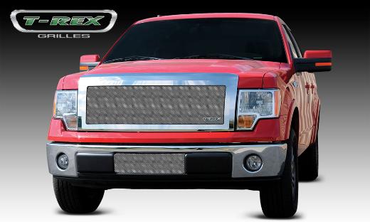 T-Rex Upper Class Polished Stainless Mesh Grille - 1 Piece Full Opening With Formed Mesh Center