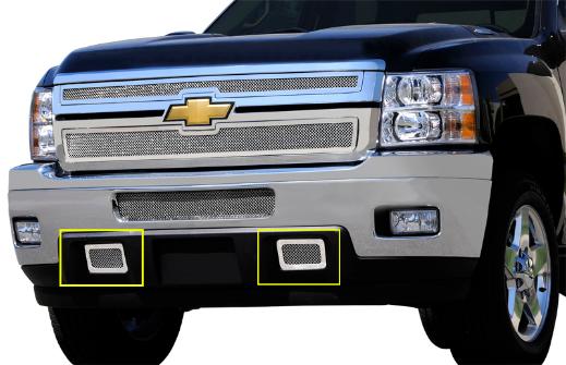 T-Rex Upper Class Polished Stainless Mesh Tow Hook Bumper Grille - 2 Piece (UPS OS3)