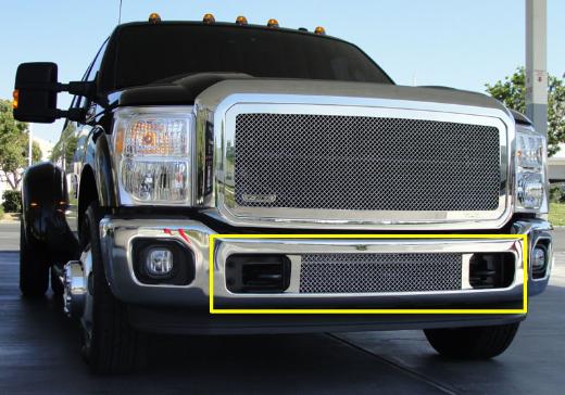 T-Rex Upper Class Polished Stainless Bumper Mesh Grille - Between Tow Hooks (Mesh Only - No Frame) 