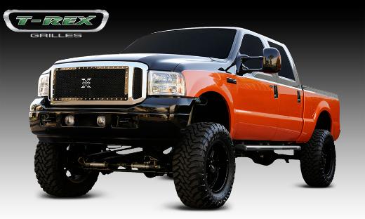 T-Rex X-Metal Series Grille Assembly - Chrome Shell With All Black X-Metal Grille Installed