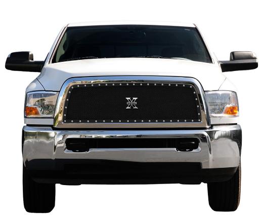 T-Rex X-Metal Series - Studded Main Grille - Custom 1 Piece Full Opening - All Black (Requires Cutting Center Bars)