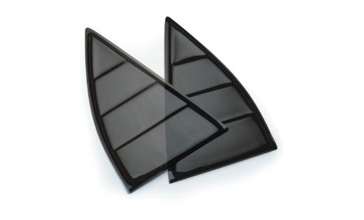 T-Rex Window Louvers - Black, Plastic