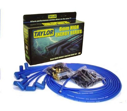 Taylor Hi-Energy Spark Plug Wires - 8mm Custom 6 Cyl Blue