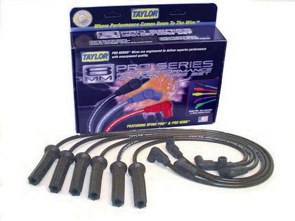 Taylor Spiro-Pro Spark Plug Wires - 8mm Custom 6 Cyl Black