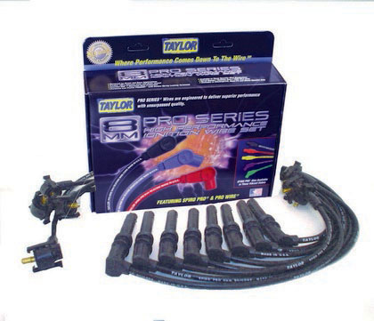 Taylor Spiro-Pro Spark Plug Wires - 8mm Custom 4 Cyl Black