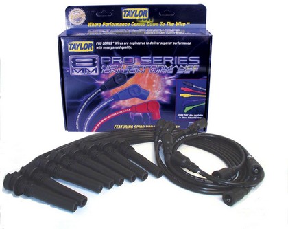 Taylor Spiro-Pro Spark Plug Wires - 8mm Custom 8 Cyl Black