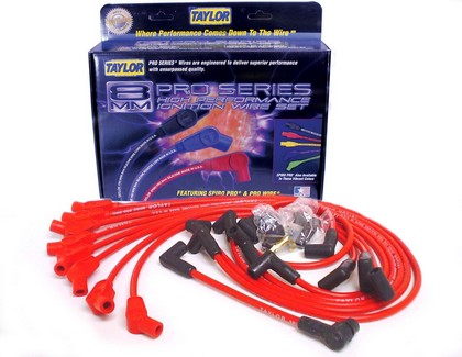 Taylor Spiro-Pro Spark Plug Wires - 8mm Custom 6 Cyl Red