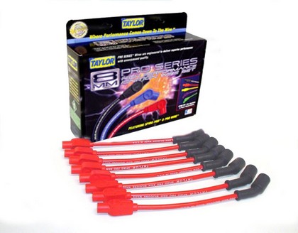 Taylor Spiro-Pro Spark Plug Wires - 8mm Custom 8 Cyl Red