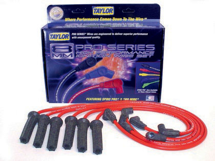 Taylor Spiro-Pro Spark Plug Wires - 8mm Custom 6 Cyl Red