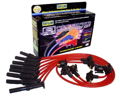 Taylor Spiro-Pro Spark Plug Wires - 8mm Custom 4 Cyl Red