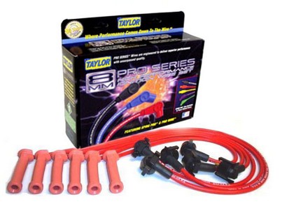 Taylor Spiro-Pro Spark Plug Wires - 8mm Custom 6 Cyl Red