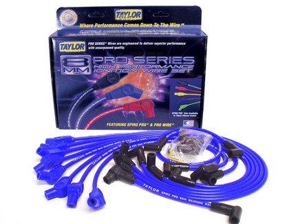 Taylor Spiro-Pro Spark Plug Wires - 8mm Custom 6 Cyl Blue