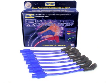 Taylor Spiro-Pro Spark Plug Wires - 8mm Custom 8 Cyl Blue