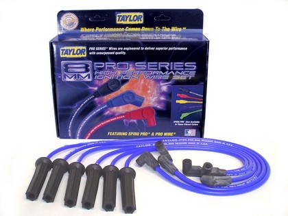 Taylor Spiro-Pro Spark Plug Wires - 8mm Custom 6 Cyl Blue