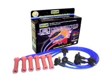 Taylor Spiro-Pro Spark Plug Wires - 8mm Custom 6 Cyl Blue