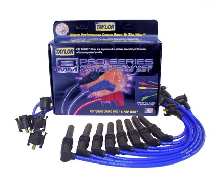 Taylor Spiro-Pro Spark Plug Wires - 8mm Custom 4 Cyl Blue