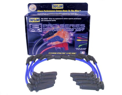 Taylor Spiro-Pro Spark Plug Wires - 8mm Custom 8 Cyl Blue