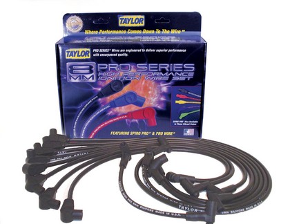 Taylor Spiro-Pro Spark Plug Wires - 8mm Custom 4 Cyl Black