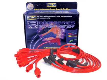 Taylor Spiro-Pro Spark Plug Wires - 8mm Custom 4 Cyl Red