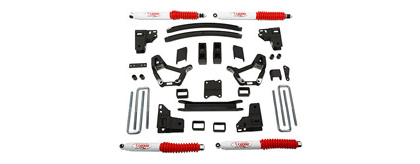 Tuff Country Lift Kit - (4 in. w/3.75 in. ID Rear UBolts) (Includes U-Bolts/3 in. Blocks/Add-A-Leaf/Center Pins/Shock Bushing;