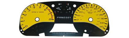 US Speedo Gauge Faces - Daytona GA (Yellow)