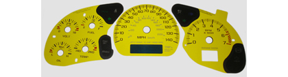 US Speedo Gauge Faces - Daytona GA (Yellow)