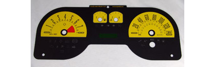 US Speedo Gauge Faces - Daytona GA (Yellow)