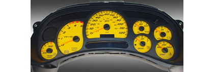 US Speedo Gauge Faces - Daytona GA (Yellow)