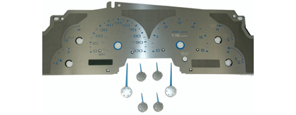 US Speedo Gauge Faces - Stainless Steel SS Kit (Blue)