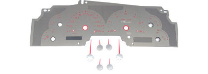 US Speedo Gauge Faces - Stainless Steel SS Kit (Red)