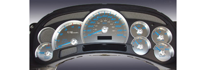 US Speedo Gauge Faces - Stainless Steel SS Kit (Blue)