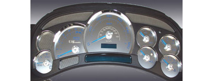 US Speedo Gauge Faces - Stainless Steel SS Kit (Blue)