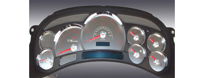 US Speedo Gauge Faces - Stainless Steel SS Kit (Red)