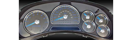 US Speedo Gauge Faces - Stainless Steel SS Kit (Blue)