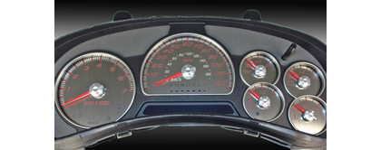 US Speedo Gauge Faces - Stainless Steel SS Kit (Red)